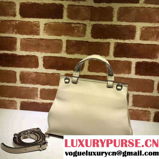 Gucci Bamboo Daily Leather Top Handle Small Bag 370831 Creamy
