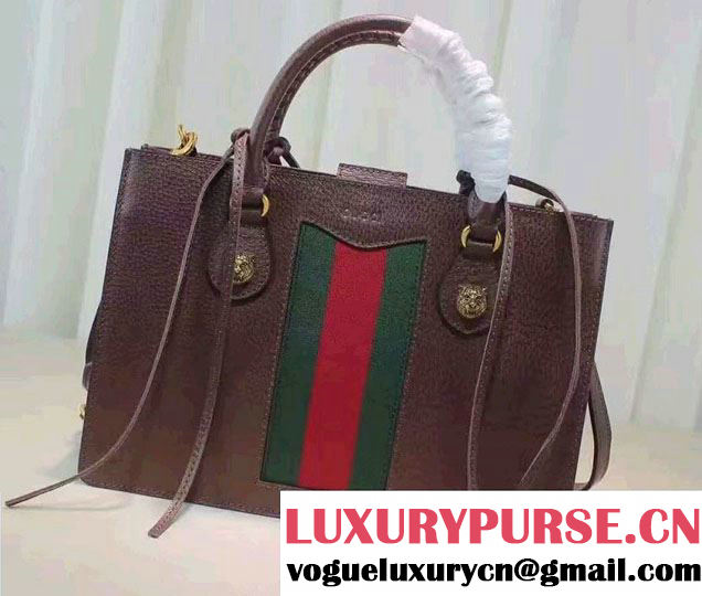 Gucci Animalier Textured Leather Top Handle Medium Bag 431277 Coffee 2016