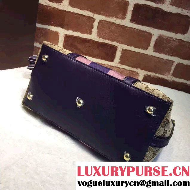 Gucci Rania Original GG Canvas Top Handle Small Bag 353114 Purple