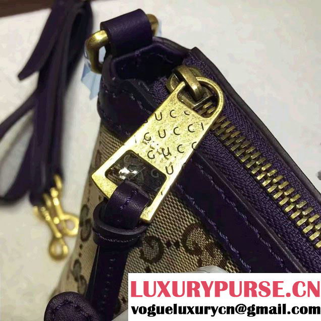 Gucci Rania Original GG Canvas Top Handle Small Bag 353114 Purple