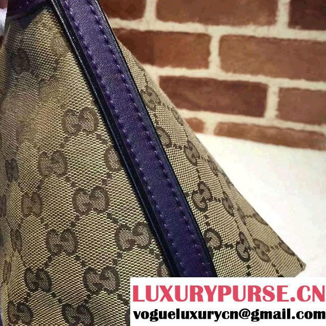 Gucci Rania Original GG Canvas Top Handle Small Bag 353114 Purple