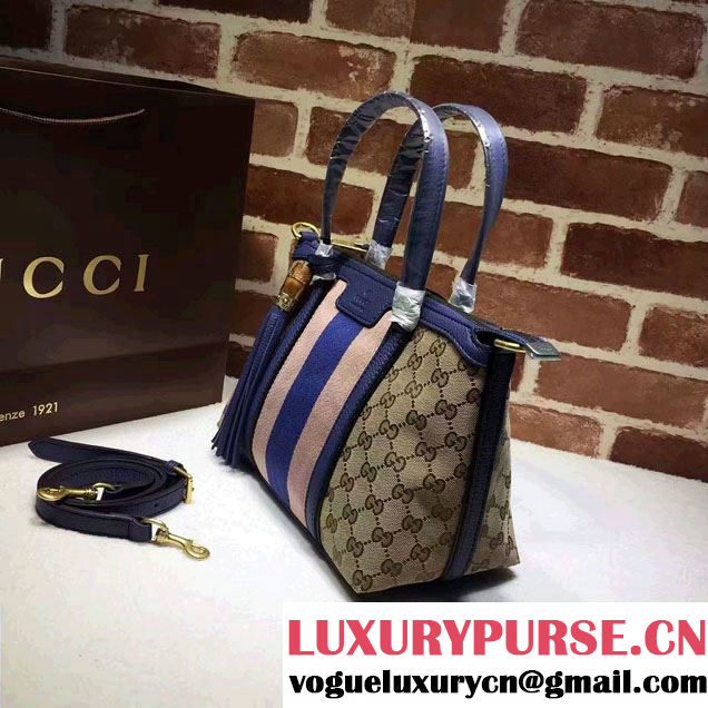 Gucci Rania Original GG Canvas Top Handle Small Bag 353114 Blue
