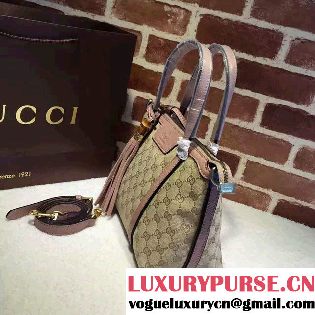 Gucci Rania Original GG Canvas Top Handle Small Bag 353114 Beige/Nude Pink