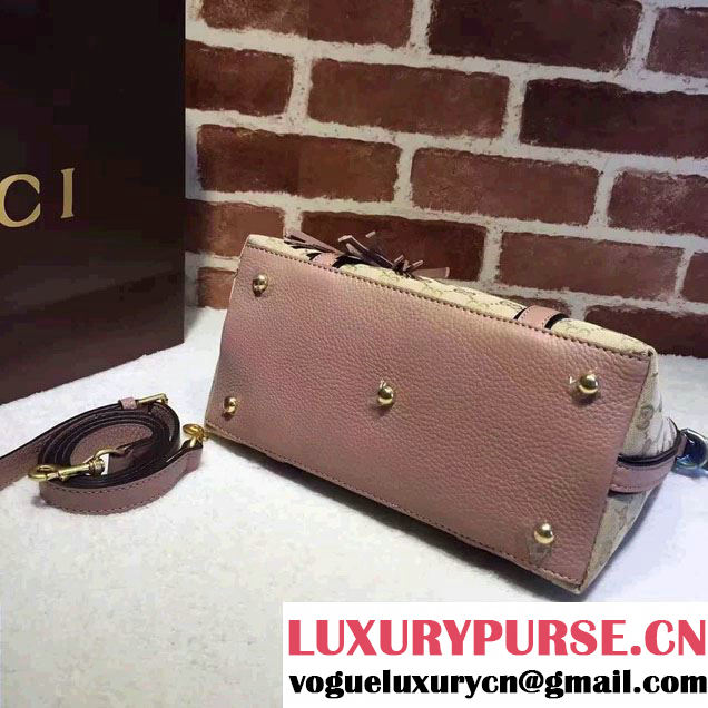 Gucci Rania Original GG Canvas Top Handle Small Bag 353114 Beige/Nude Pink