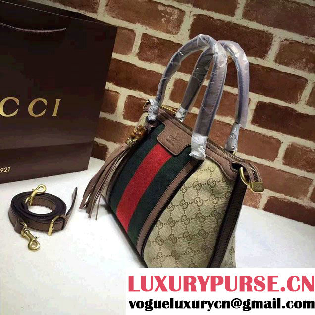 Gucci Rania Original GG Canvas Top Handle Small Bag 353114 Camel