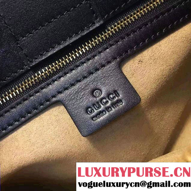 Gucci GG Marmont Matelassé Chevron Top Handle Small Bag 448054 Black 2016