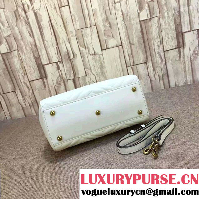 Gucci GG Marmont Matelassé Chevron Top Handle Small Bag 448054 White 2016