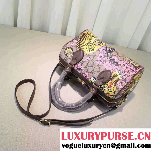 Gucci Bengal Top Handle Small Boston Bag 409529 Pink 2016