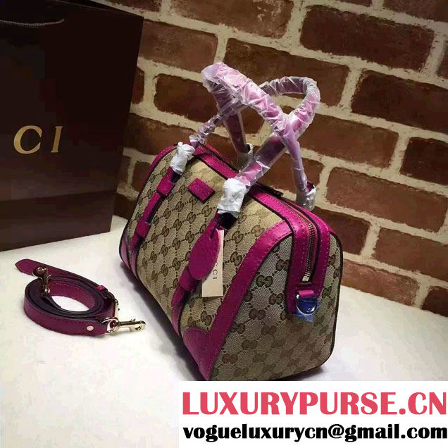 Gucci GG Canvas Classic Top Handle Small Bag 387601 Fuchsia