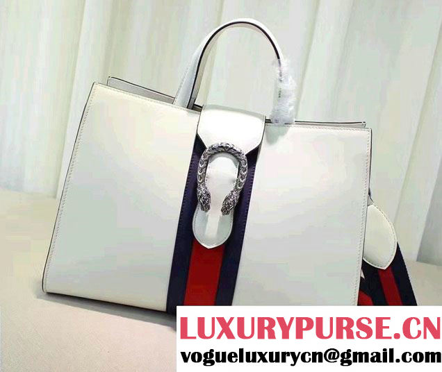 Gucci Dionysus Leather Top Handle Large Bag 444167 White 2016