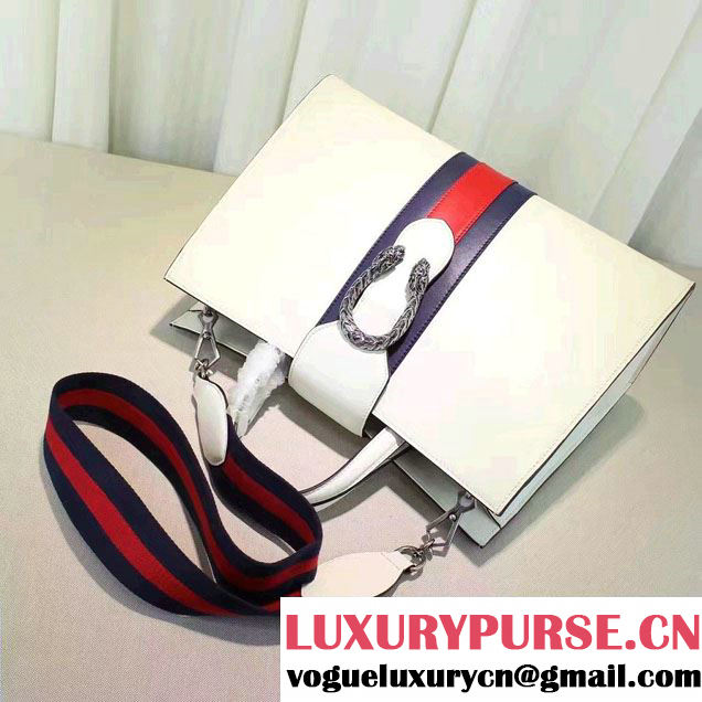 Gucci Dionysus Leather Top Handle Large Bag 444167 White 2016
