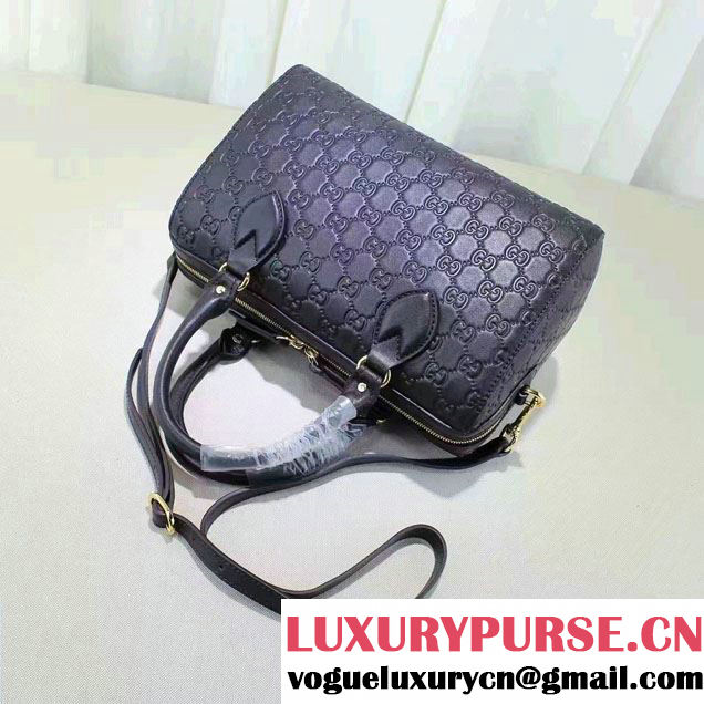 Gucci Soft Signature Top Handle Small Boston Bag 409529 Black 2016