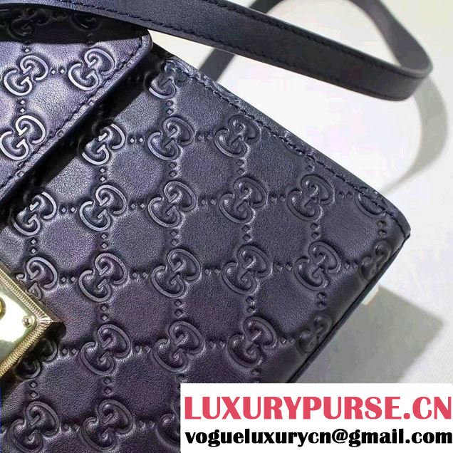 Gucci Padlock Signature Top Handle Small Bag 453188 Black 2016