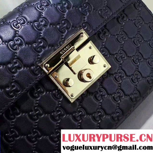 Gucci Padlock Signature Top Handle Small Bag 453188 Black 2016
