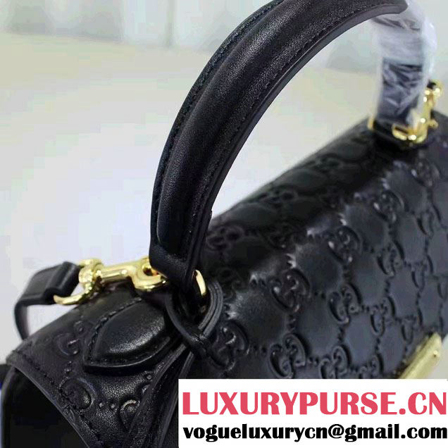 Gucci Padlock Signature Top Handle Small Bag 453188 Black 2016