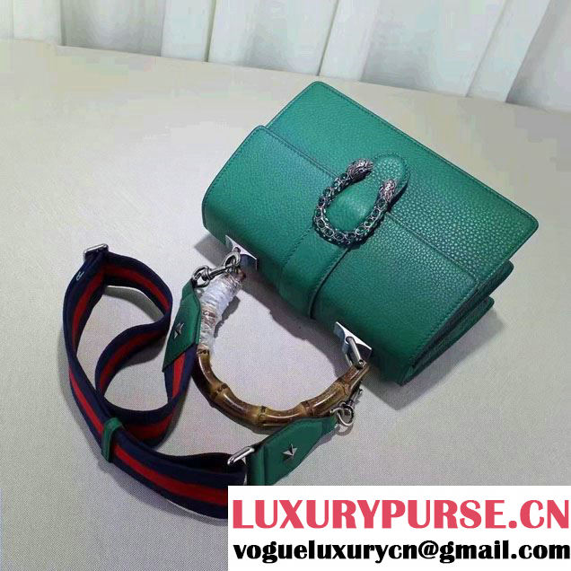 Gucci Dionysus Textured Leather Top Handle Medium Bag 448075 Green 2016