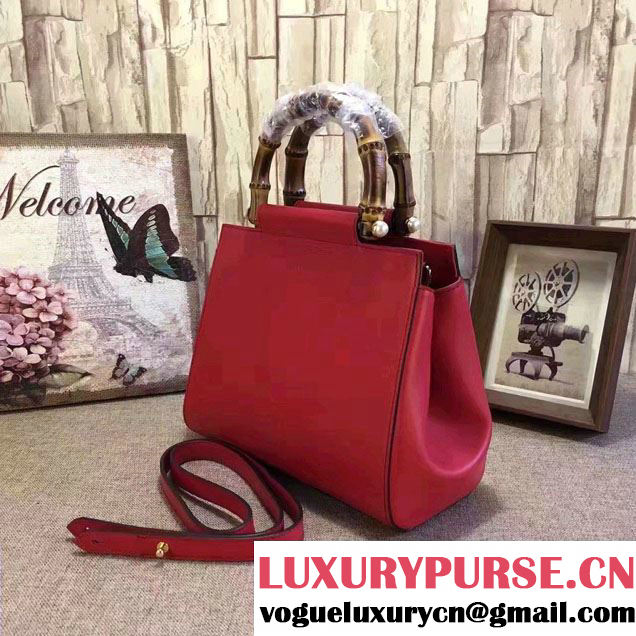 Gucci Nymphea Leather Top Handle Small Bag 453767 Red 2016