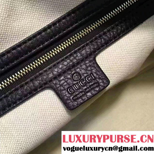 Gucci Snake Print Leather Top Handle Large Bag 453564 Black 2017
