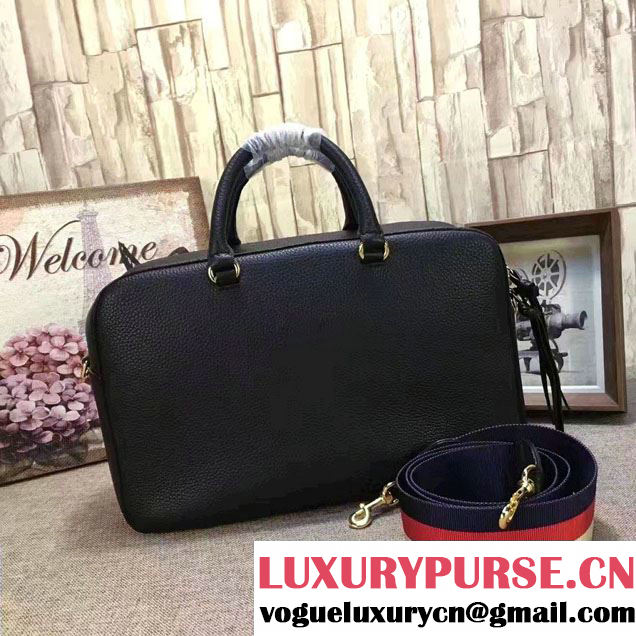 Gucci Snake Print Leather Top Handle Large Bag 453564 Black 2017