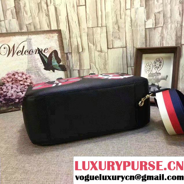 Gucci Snake Print Leather Top Handle Large Bag 453564 Black 2017