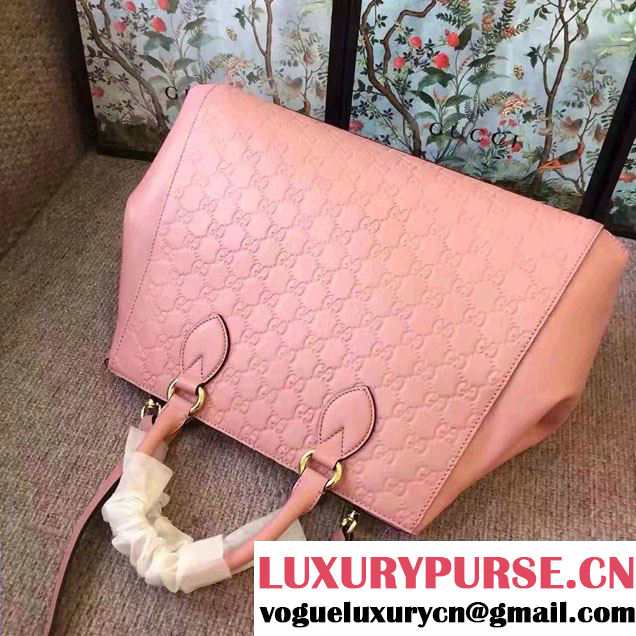 Gucci Soft Signature Top Handle Large Bag 453704 Pink 2017