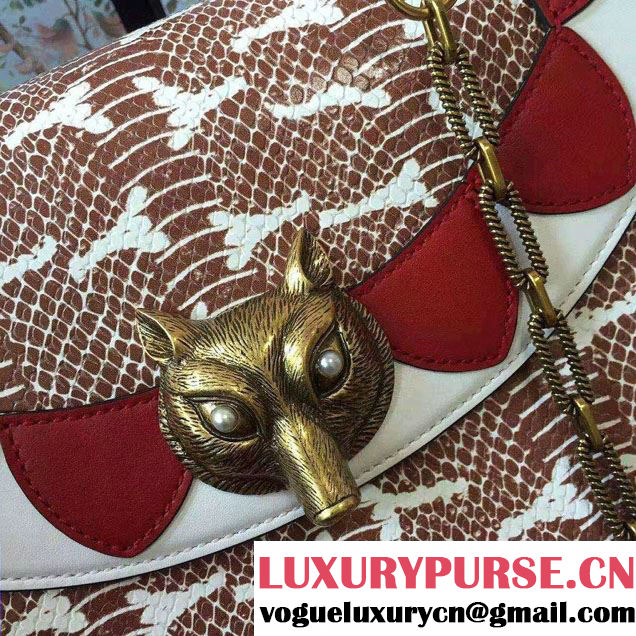 Gucci Fox Broche Top Handle Medium Bag 466432/450631 Brown 2017