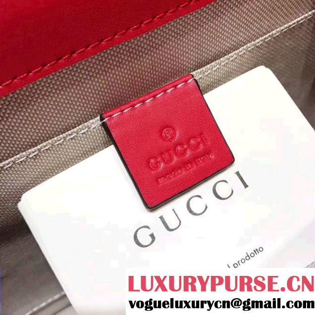 Gucci Dionysus Leather Top Handle Medium Bag 448075 Red/White/Blue 2017