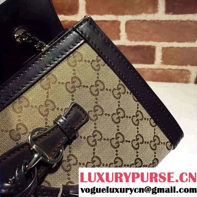 Gucci Emily Guccissima Leather Chain Shoulder Bag 295402 Black/Apricot 2015