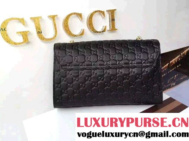 Gucci Emily Guccissima Leather Chain Shoulder Bag 295402 Black 2015