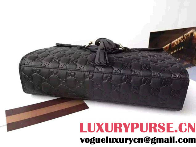 Gucci Emily Guccissima Leather Chain Shoulder Bag 295402 Black 2015