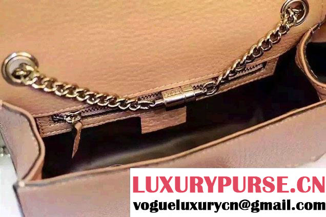 Gucci Miss Bamboo Studded Leather Shoulder Bag 387611 Nude Pink 2015