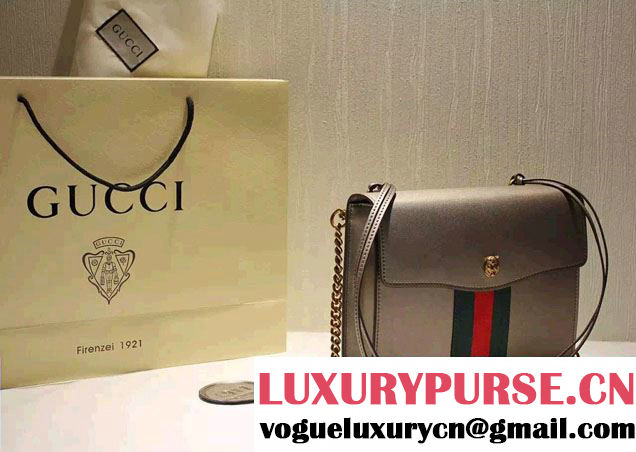 Gucci Feline Calfskin Flap Shoulder Bag 426868 Gray 2015/2016