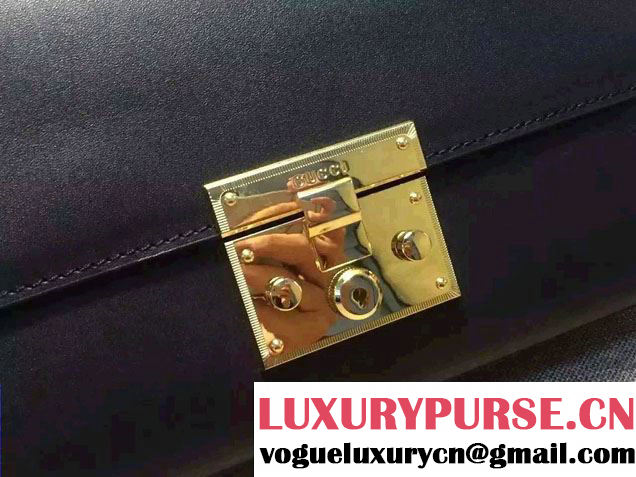 Gucci Padlock Leather Shoulder Bag 409486 Black 2015/2016