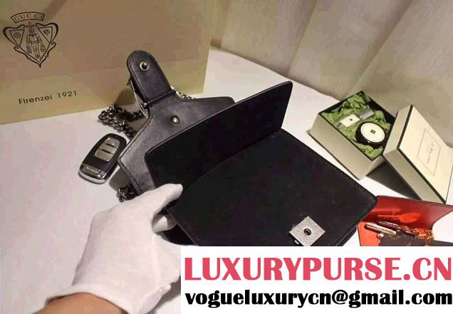 Gucci Mini Dionysus Suede Shoulder Bag 421970 Black 2016
