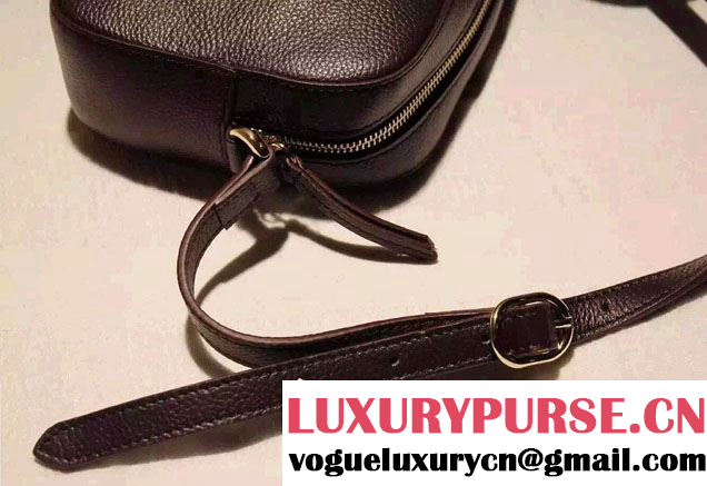 Gucci Golden Bee Embroidery Leather Shoulder Bag 412008 Black 2016
