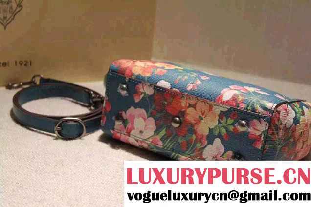 Gucci Bamboo Blooms Print Mini Shoulder Bag 368823 Blue 2016