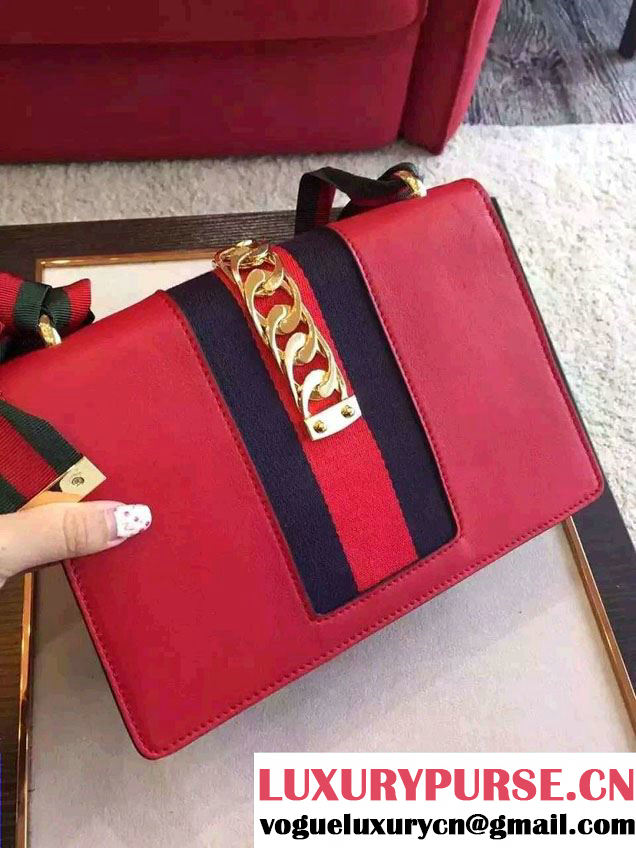 Gucci Sylvie Chain Leather Shoulder Bag 421882 Off-white 2016