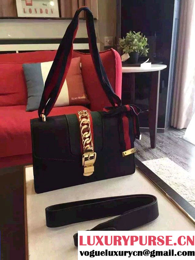 Gucci Sylvie Chain Leather Shoulder Bag 421882 Off-white 2016