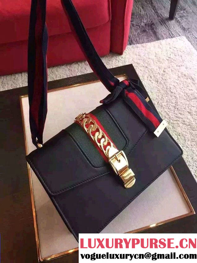 Gucci Sylvie Chain Leather Shoulder Bag 421882 Off-white 2016