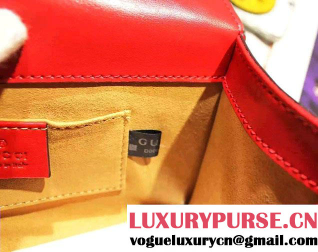 Gucci Padlock Gucci Signature Leather Shoulder Small Bag 409487 Red 2016