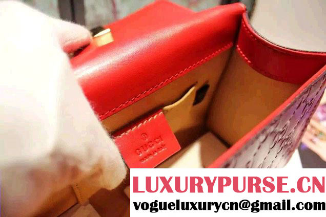 Gucci Padlock Gucci Signature Leather Shoulder Small Bag 409487 Red 2016