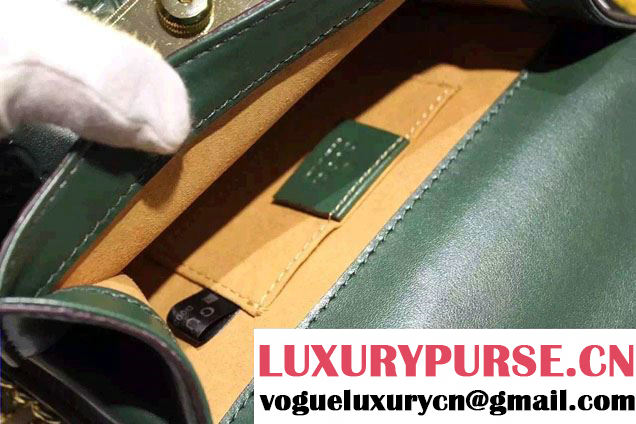 Gucci Padlock Gucci Signature Leather Shoulder Small Bag 409487 Green 2016