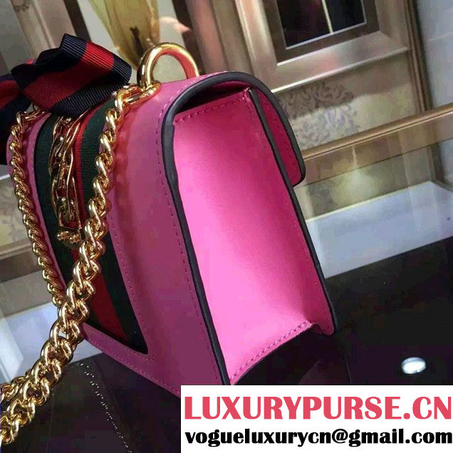 Gucci Sylvie Chain Leather Mini Shoulder Bag 431666 Pink 2016