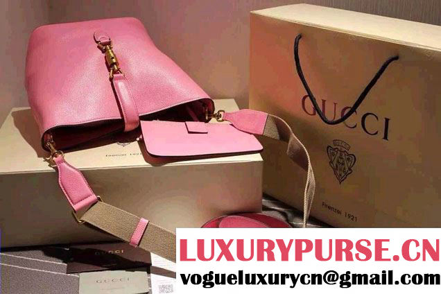 Gucci Jackie Soft Leather Bucket Bag 380579 Pink