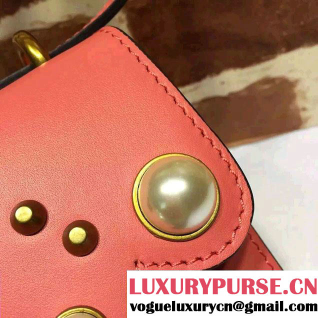 Gucci Pearl Studs Chain Shoulder Bag 432282 Peach 2016