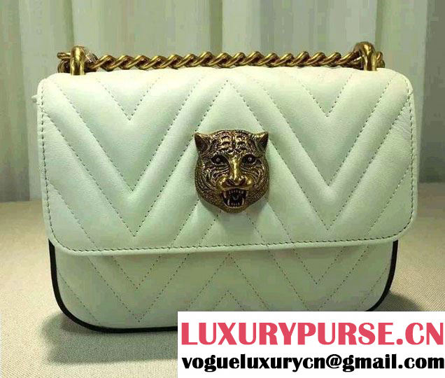 Gucci Broadway Chain Shoulder Bag 432581 White 2016