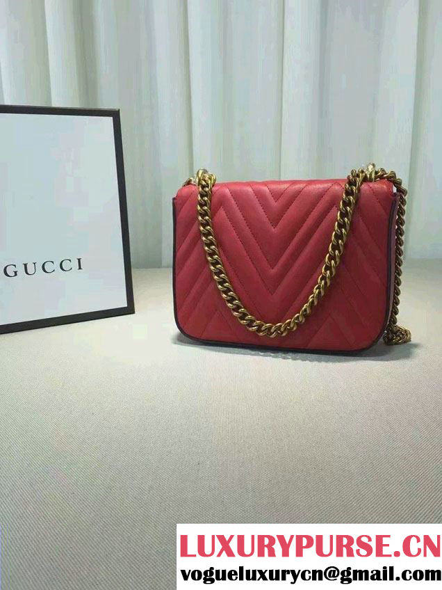 Gucci Broadway Chain Shoulder Bag 432581 Red 2016
