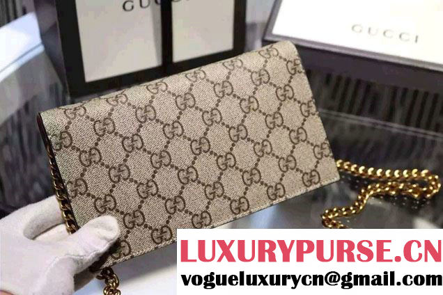 Gucci GG Supreme Embroidered Face Mini Chain Bag 431395 Pink 2016