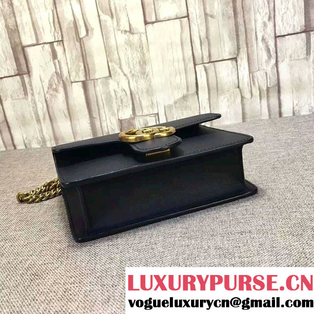 Gucci GG Marmont Leather Chain Shoulder Small Bag 431384 Black 2016