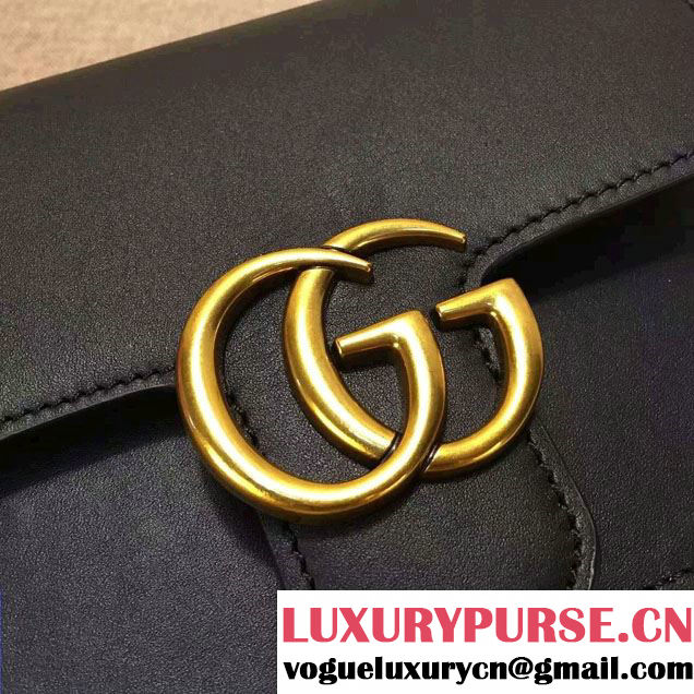 Gucci GG Marmont Leather Chain Shoulder Small Bag 431384 Black 2016